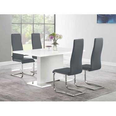 Anges Gray Dining 5 Pcs Set