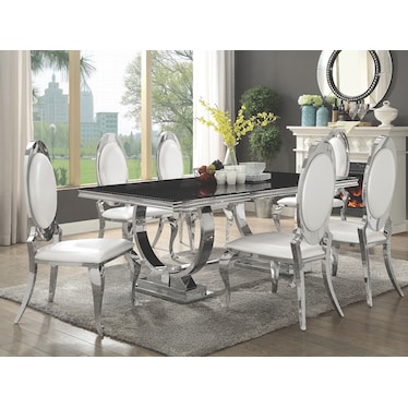 Antoine Rectangular White Dining 5 Pcs Set