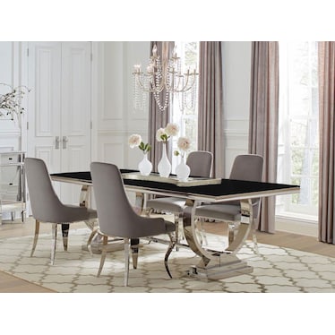 Antoine Rectangular Gray Dining 5 Pcs Set