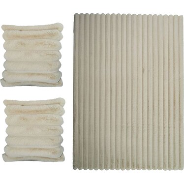 Madrid Ribbed Beige 3 Pcs Set