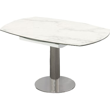 Aralia White Ceramic Top 55" Extendable Dining Table