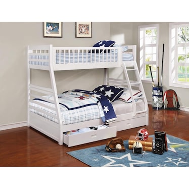 Ashton White Twin Full Bunk Bed