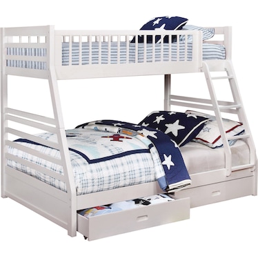 Ashton White Twin Full Bunk Bed