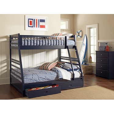 Ashton Navy Twin Full Bunk Bed