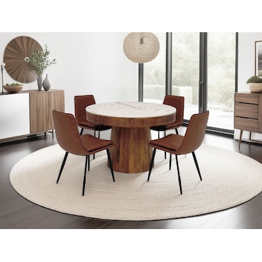 Ashwin Brown Dining 5 Pcs Set