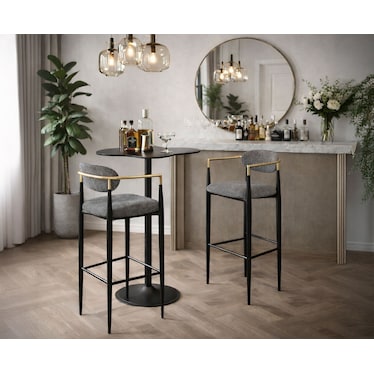 Bernadette Dark Gray Bar 3 Pcs Set