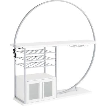 Olympia White Circular LED Wine Cabinet