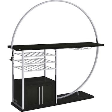 Olympia Black Circular LED Wine Cabinet