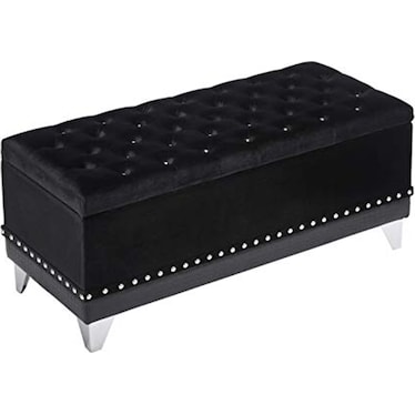 Barzini Black Storage Ottoman