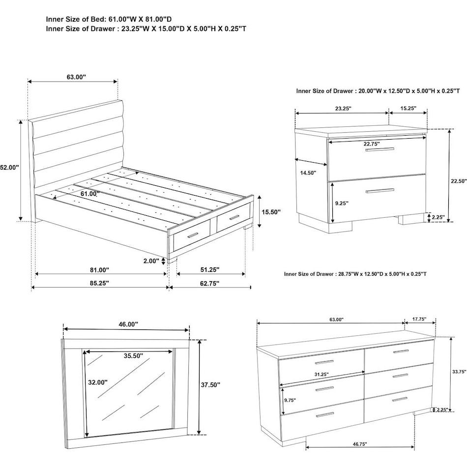 bedroom sets qpcs  