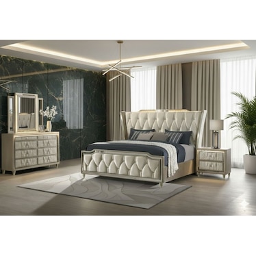 Thaddeus Ivory & Camel 4 Pcs Set