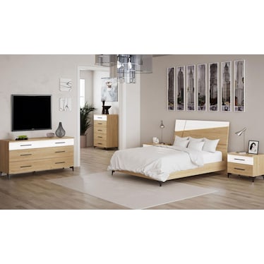 Diagonal Oak King 3 Pcs Set