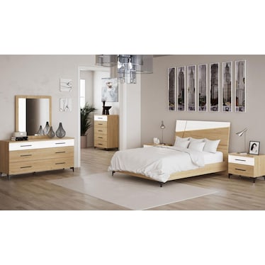 Diagonal Oak Queen 4 Pcs Set