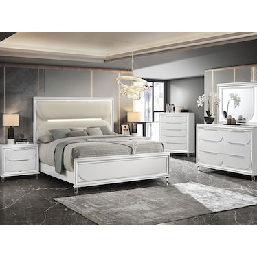 Eden White Boucle 4 Pcs Set