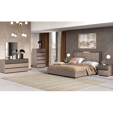 Elisa Oyster Taupe King 4 Pcs Set