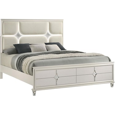 Soraya White Boucle King Bed