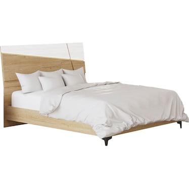 Diagonal Oak King Bed