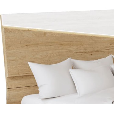 Diagonal Oak King Bed