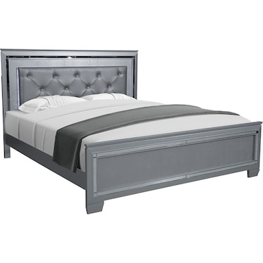 Valeria Silver King Bed