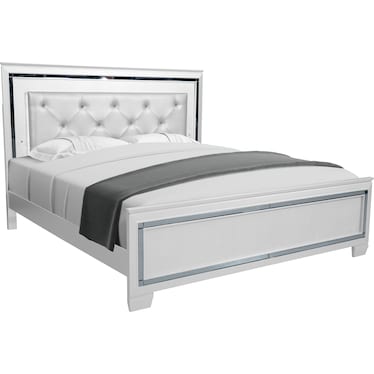 Valeria White King Bed