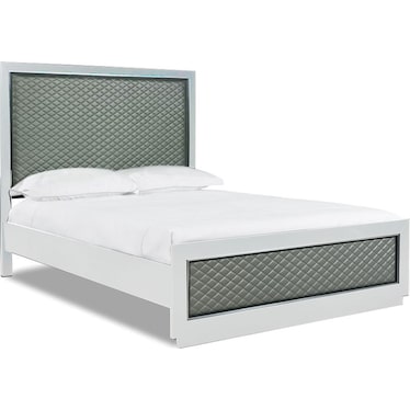 Luxor White/Silver King Bed