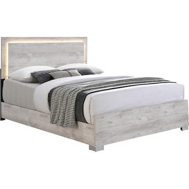 Juliet Whitewash Queen Bed