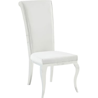 Belle White PU Side Chair