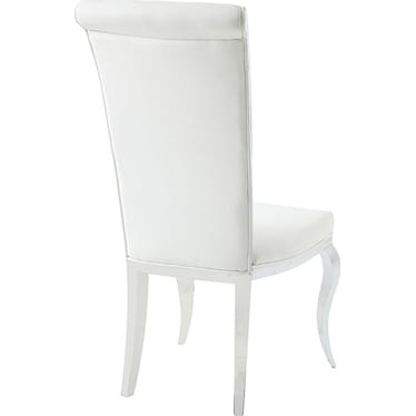 Belle White PU Side Chair