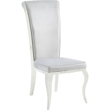 Belle Gray Velvet Side Chair