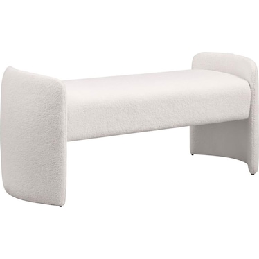 Sterling White Boucle Bench