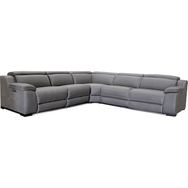 Beyona Gray 2 Dual Power Recliner Large Sectional