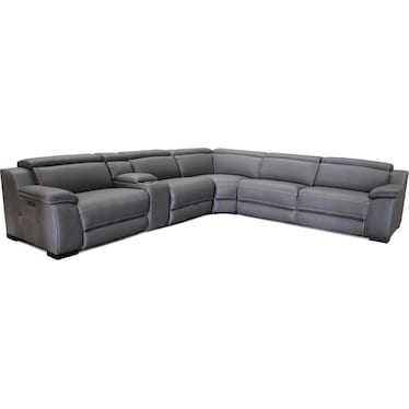 Beyona Gray 3 Dual Power Recliner & Console Sectional