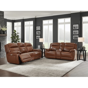 Blakely Leather Dual Power Recliner 2 Pcs Set