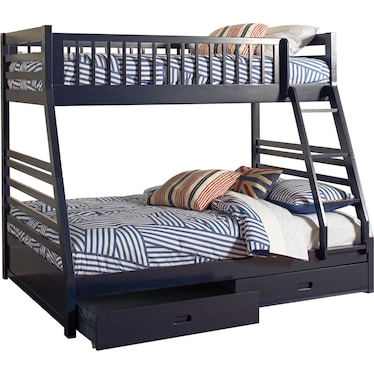 Ashton Navy Twin Full Bunk Bed