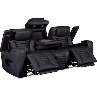 Calla Black Dual Power Recliner Console 2 Pcs Set