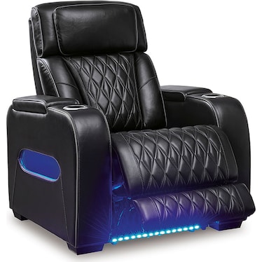 Cameron Black Leather Dual Power Recliner