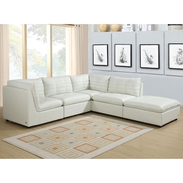 Captiva White Sectional with Ottoman