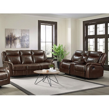 Carrera Brown Recliner 2 Pcs Set