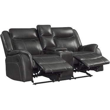 Carrera Grey Glider Recliner Loveseat