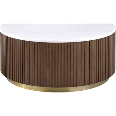 Dumont Brown Round Marble Top Coffee Table