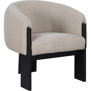 Curtis Beige Boucle Barrel Back Accent Chair