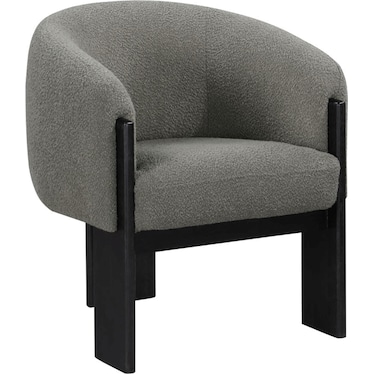 Curtis Grey Boucle Barrel Back Accent Chair