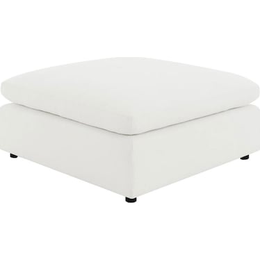 Daphne Ivory Boucle Ottoman