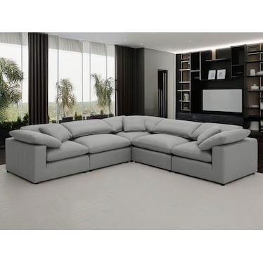 Daphne Grey Boucle 5pc Sectional