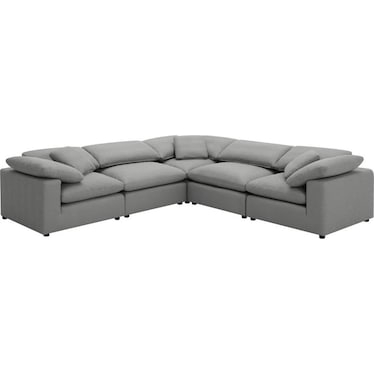 Daphne Grey Boucle 5pc Sectional