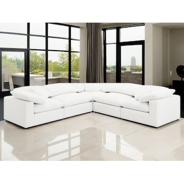 Daphne Ivory Boucle 5pc Sectional