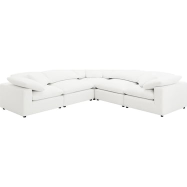 Daphne Ivory Boucle 5pc Sectional