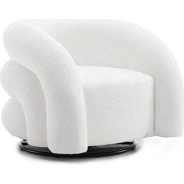 Dawn Boucle White Swivel Chair