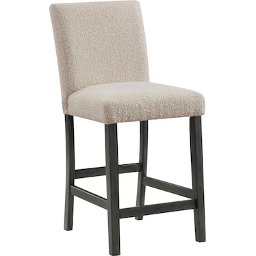 Everett Beige Boucle Upholstered Counter Chair