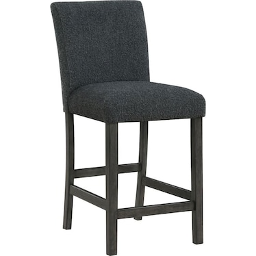 Everett BLack Boucle Upholstered Counter Chair